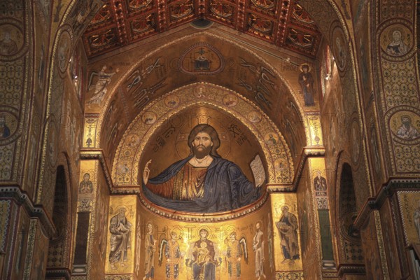 City of Monreale, in the Cathedral of Santa Maria Nuova, Unesco World Heritage Site, Sicily, Italy, Europe