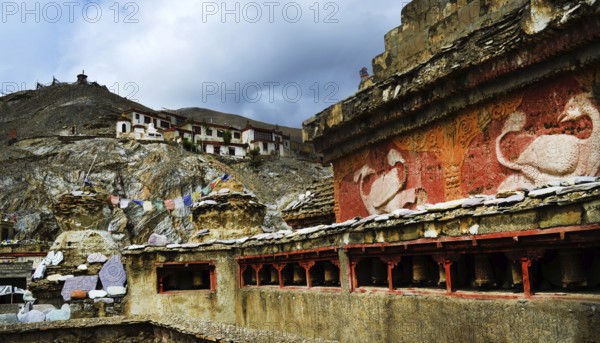 Tourism from Europe in the Indian part of the Himalayas, in the parts of Ladakh and Kashmir, pictured here in June 2019- is quite rare but still very interesting. There are travel warnings.Ladakh. KLoster Lamayura, IND, India, Asia
