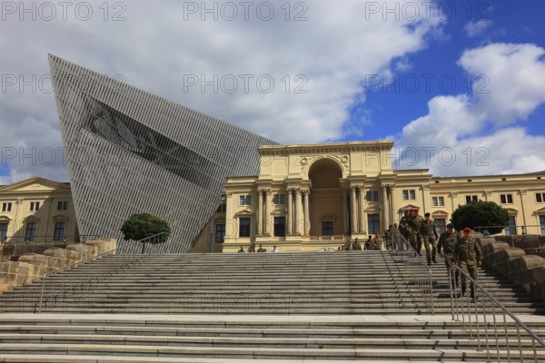 Military History Museum of the German Armed Forces, main arsenal building with wedge, architect Daniel Libeskind, Dresden, Saxony, Germany, Europe