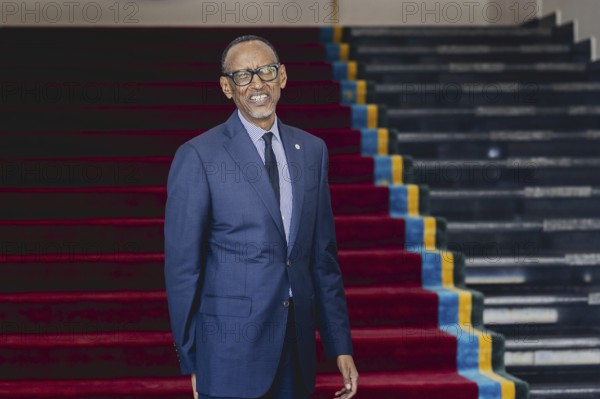 Paul Kagame, President of Rwanda, pictured during a joint meeting with Annalena Bärbock (not pictured), Federal Foreign Minister, in Kigali, 18 December 2023
