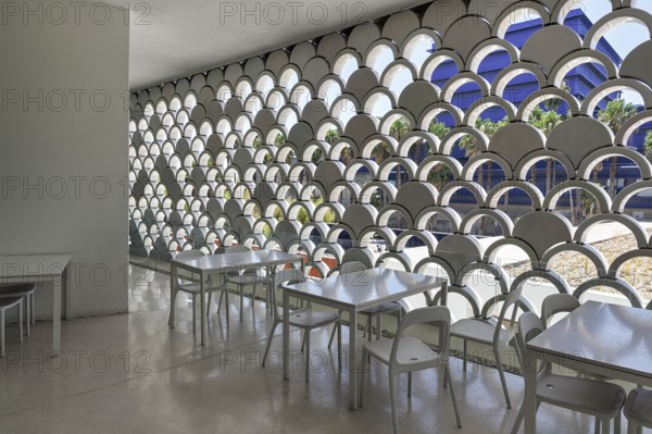 Cafeteria in the Oceanario de Lisboa, modern architecture, interior, Lisbon, Portugal, Europe