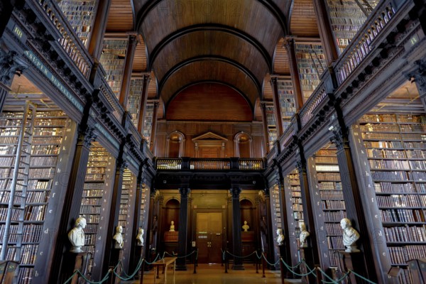 Long Room, the old library of Trinity College, University, Dublin, Republic of Ireland