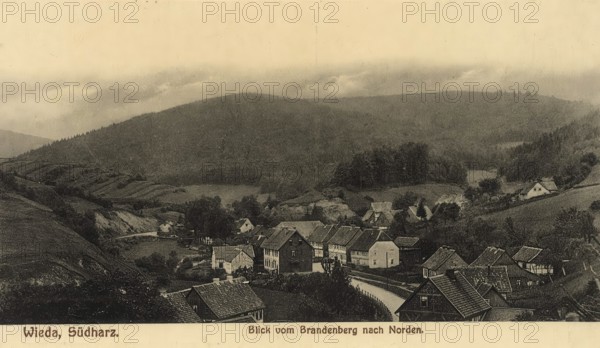 Historical postcard, picture postcard, Wieda in the Harz Mountains, Lower Saxony, Germany, digitally enhanced reproduction of an original from around 1900, picture postcard, Europe
