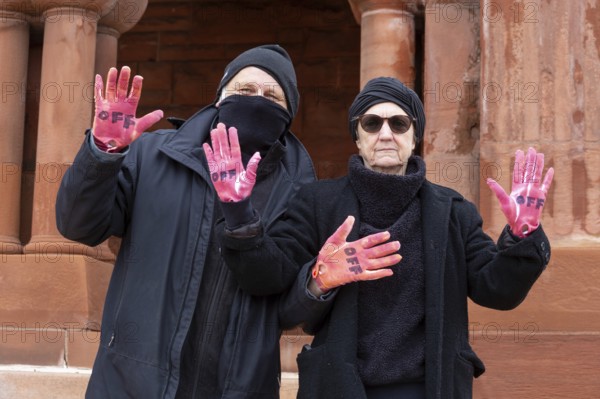 Detroit, Michigan USA - 5 April 2025 - A 'Hands Off' demonstration protests the Trump Administration's cuts to government programs. It was one of hundreds of coordinated protests across the United States