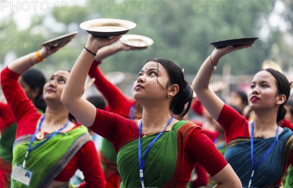 Youths participates in a Bihu dance workshop ahead of Rongali Bihu Festival, in Guwahati, India on 6 April 2025