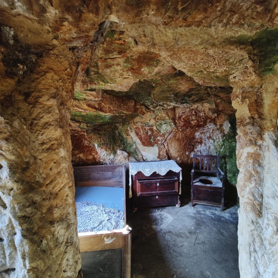 Cave flats in Langenstein, district of Halberstadt, Harz county, Saxony-Anhalt, Germany, Europe