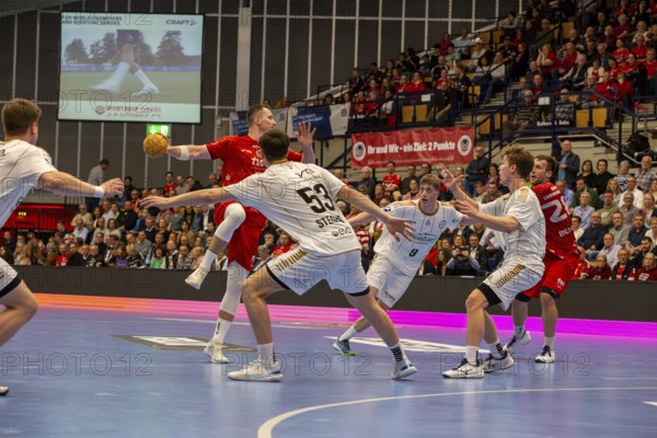 09.04.04.2024, 2nd HBL, German Handball League, Matchday 28) : Eulen Ludwigshafen against TSV Bayer-Dormagen (final score 30:27)