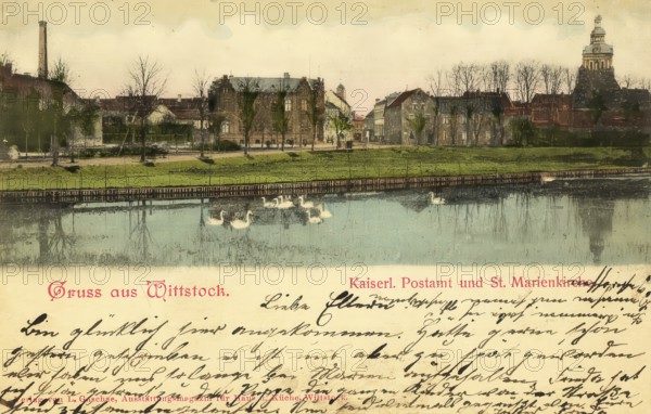 Historical postcard, picture postcard, Witttstock Dosse, Brandenburg, Germany, digitally enhanced reproduction of an original from around 1900, picture postcard, Europe