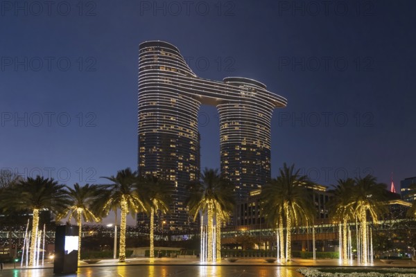 UAE, Dubai downtown financial skyline and business shopping center near Dubai Mall