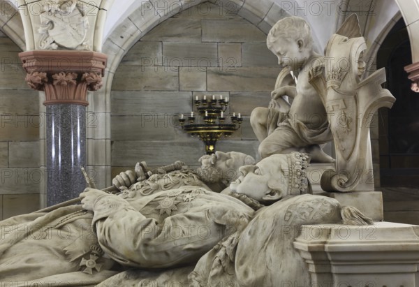 Koháry crypt under the church of St. Augustin in Coburg, burial place of the Catholic line of the Coburg ducal house, Upper Franconia, Bavaria, Germany, Europe