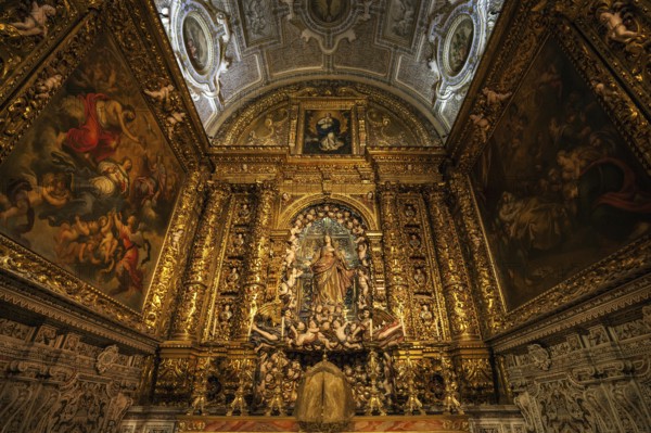 Side chapel in the Jesuit Church, St Rochus Church, Igreja de São Roque, Bairo Alto district, Lisbon, Portugal, Europe