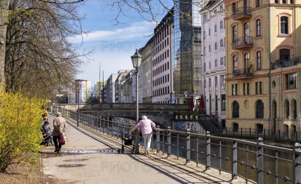 Residential and office building on the River Spree on Fischerinsel, Berlin, Germany, Europe