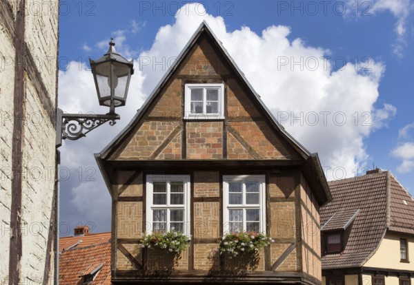 Quedlinburg old town with half-timbered houses, 20/08/2014, Quedlinburg, Saxony-Anhalt, Germany, Europe