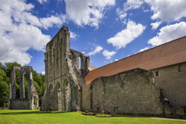 Walkenried Abbey is a former Cistercian abbey in Walkenried, situated on the southern edge of the Harz Mountains near the border triangle of Lower Saxony, Saxony-Anhalt and Thuringia. The building complex includes the ruins of the abbey church and the largely preserved Gothic cloister building. This was converted into the Walkenried Monastery Cistercian Museum in 2006. Since 2010, the monastery complex has been a UNESCO World Heritage Site as part of the Rammelsberg Mine, Goslar Old Town and Upper Harz Water Management Site, Walkenried Monastery, Walkenried, Lower Saxony, Germany, Europe