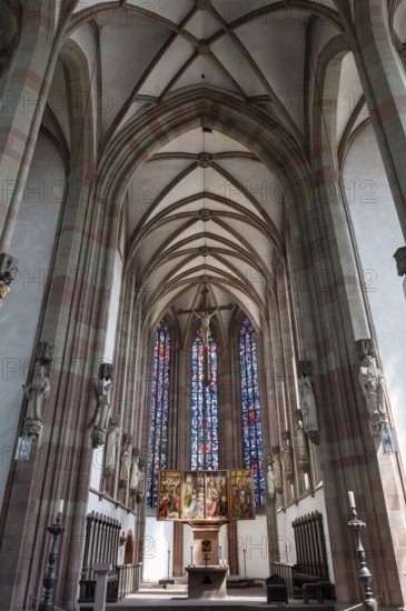 Chancel of the Gothic St Mary's Chapel, Marktplatz 9, Würzburg, Lower Franconia, Bavaria, Germany, Europe
