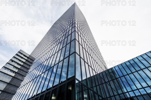 Modern architecture, high-rise building, Messeturm, Basel, Canton of Basel-Stadt, Switzerland, Europe