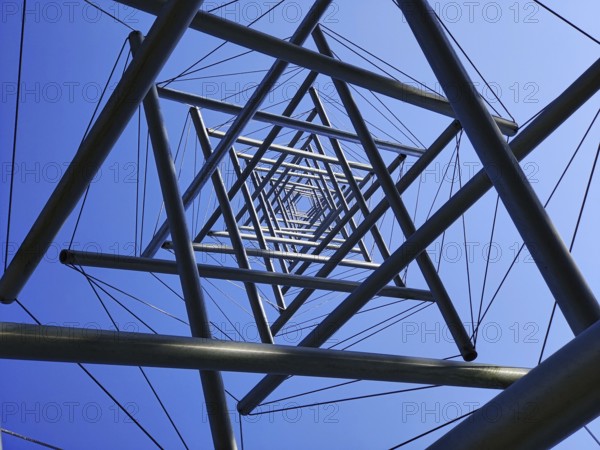 View of the artwork Needel Tower II by Kenneth Snelson, Tensegrity, Sculpture Park, Otterlo, De Hoge Veluwe, Netherlands