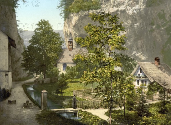 The Hermitage near Solothurn in Switzerland, Historical, digitally restored reproduction from a 19th century original, Record date not stated