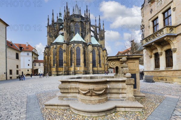 Prague castle, Gothic Metropolitan Cathedral of Saints Vitus, Wenceslas and Adalbert, Prague, Czech Republic, Europe