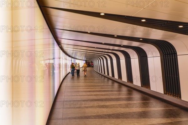 Pedestrian tunnel at St Pancras station, Camden, London, England, United Kingdom, London, South of England, United Kingdom, Europe