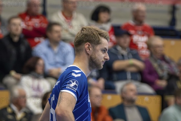 30.10.2024, 2nd HBL (German Handball League), Matchday 10: Eulen Ludwigshafen against VfL Lübeck-Schwartau. Picture: Jan-Eric Speckmann (45, Lübeck)