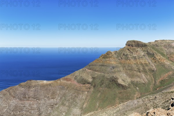 Cliffs of the Risco de Famara, Caldera, Caleta de Famara, Lanzarote, Canary Islands, Spain, Europe