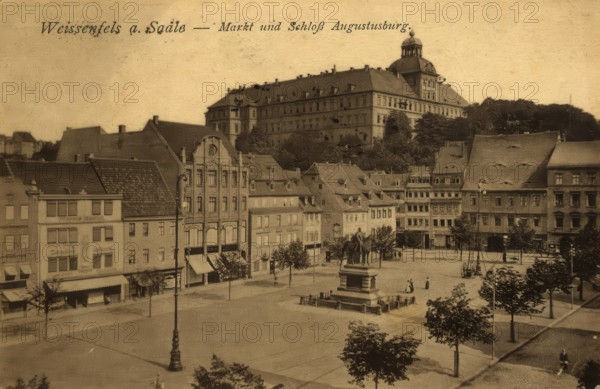 Historical postcard, picture postcard, Weißenfels, Weissenfels an der Saale, Saxony-Anhalt, Germany, digitally enhanced reproduction of an original from around 1900, picture postcard, Europe