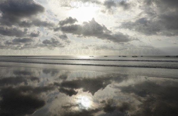 Beach of Kuta at sunset, Bali, Indonesia, Asia