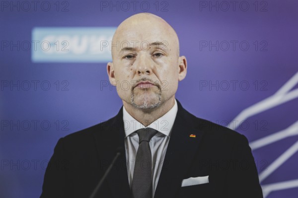 Alexander Hoffmann, Member of the German Bundestag (CDU/CSU), recorded as part of a press statement in front of the parliamentary group meeting in Berlin, 23 April 2024