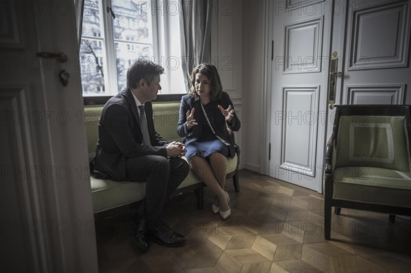 Federal Minister for Economic Affairs and Climate Protection Robert Habeck at the Munich Security Conference on 17 February 2024 With Moroccan Energy Minister Leila Benali Photographed on behalf of the BMWK