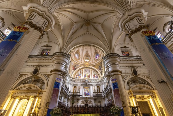 Guadalajara, Jalisco, Mexico, May 1, 2022: Scenic interiors of Guadalajara Central Cathedral of the Assumption of Our Lady, Central America
