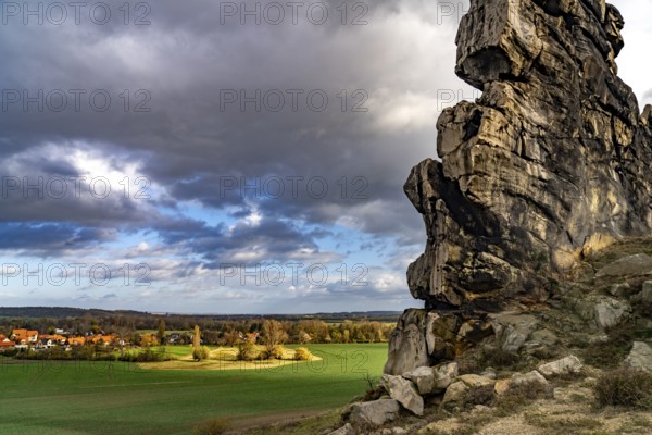 The Devil's Wall rock formation in the Harz district near Thale and Weddersleben, Saxony-Anhalt, Germany, Europe