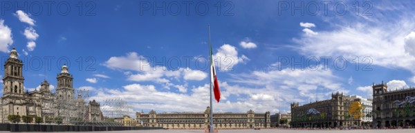 Central Zocalo Plaza and landmark Metropolitan Cathedral of the Assumption of Blessed Virgin Mary