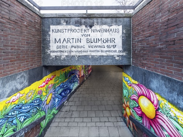 Art project by Martin Blumöhr, pedestrian subway Niwenhaus, Dom-Pedro-Straße, Munich, Bavaria, Germany, Europe