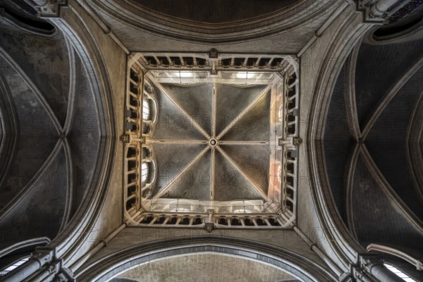Ceiling, Notre-Dame Cathedral, former episcopal church of the diocese of Lausanne, today the main reformed church of the city of Lausanne, canton of Vaud, Switzerland, Europe