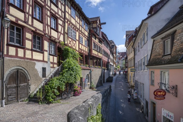 Historic half-timbered houses in Steigstraße, old town centre of Meersburg on Lake Constance, Lake Constance district, Baden-Württemberg, Germany, Europe