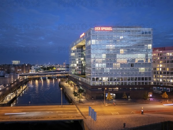 Aerial view of Spiegel Haus zur Blauen Stunde, Hamburg, Germany, Europe