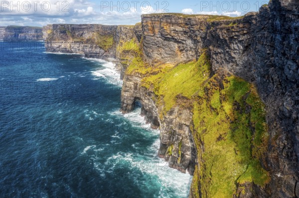 Dramatic cliff formations shaped by the sea, Cliffs of Moher