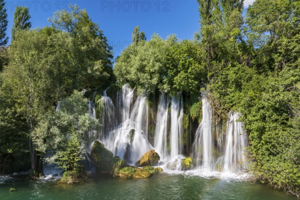 Roski Slap waterfall, Krka National Park, Dalmatia, Croatia, Europe