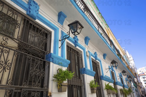 Scenic colorful Old Havana streets in historic city center (Havana Vieja) near Paseo El Prado and Capitolio