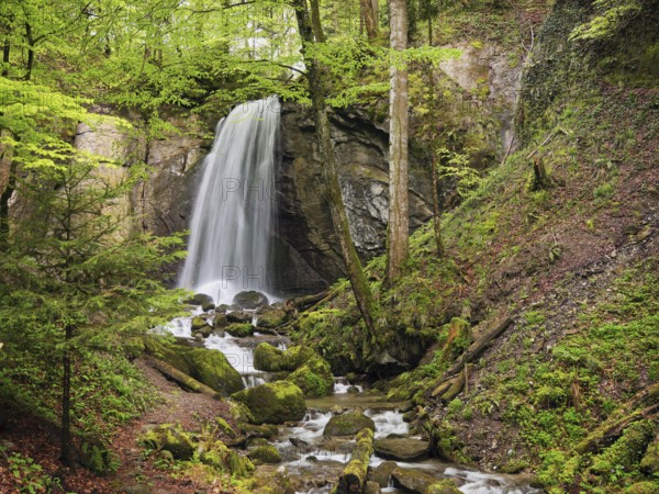 Waterfall, Finstersee, Canton Zug, Switzerland, Europe