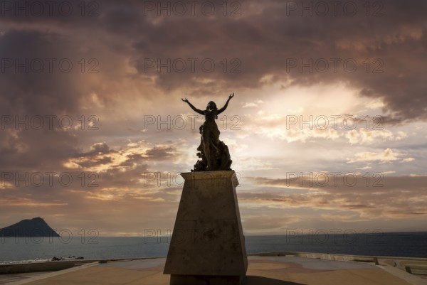 Mazatlan, Mexico-10 March, 2020: Famous Mazatlan sea promenade, El Malecon, with ocean lookouts and scenic landscapes