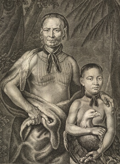 Tomo Chachi Mico or King of Yamacran, and Tooanahowi His Brother, Historical, digitally restored reproduction from a 19th century original, Record date not stated