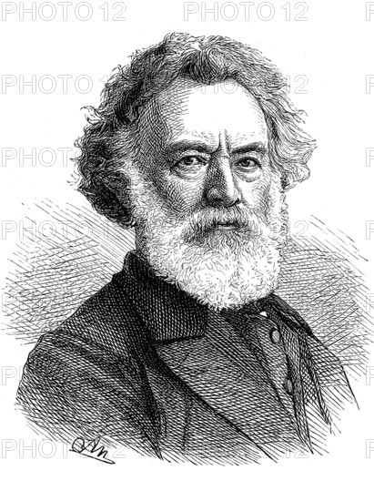 Rudolf Julius Benno Hübner, also Julius Hübner the Elder, 27 January 1806, 7 November 1882, was a German painter and gallery director as well as poet and translator, Historical, digital reproduction of an original from the 19th century