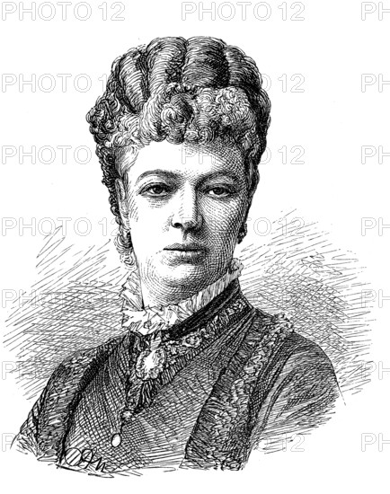Wilhelmine von Hillern, née Wilhelmine Birch, 11 March 1836, 25 December 1916, a German writer whose most successful work Die Vulture-Wally has been filmed many times to this day, historical, digital reproduction of an original 19th century work