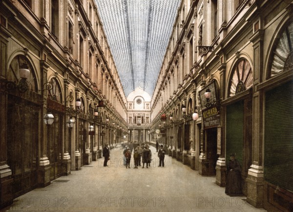 St Hubertus Gallery, Brussels, Belgium, ca 1895, Historic, digitally restored reproduction from a 19th century original, Record date not stated, Europe