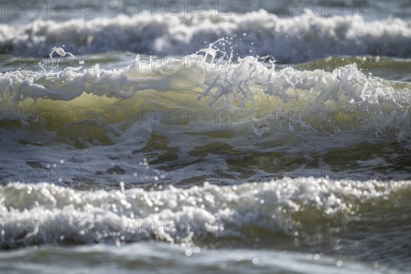 Surf, Waves, Søndervig Beach, North Sea, Denmark, Europe