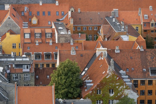 View from the Vor Frelsers Kirke to the old town centre of Christianshavn, Copenhagen, Denmark, Europe