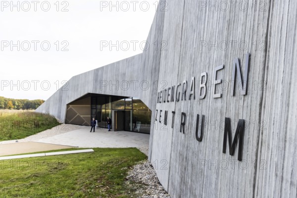Heidengraben centre with museum. The oppidium on the Swabian Alb was once the largest Celtic settlement in Central Europe. Erkenbrechtsweiler, Baden-Württemberg, Germany, Europe
