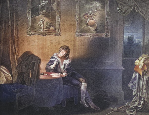 As you like it. Act II. Scene Vii. The seven ages of man. Third Age. From the Boydell Shakespeare Gallery, published at the end of the 19th century, Historic, digitally restored reproduction from a 19th century original, Record date not stated
